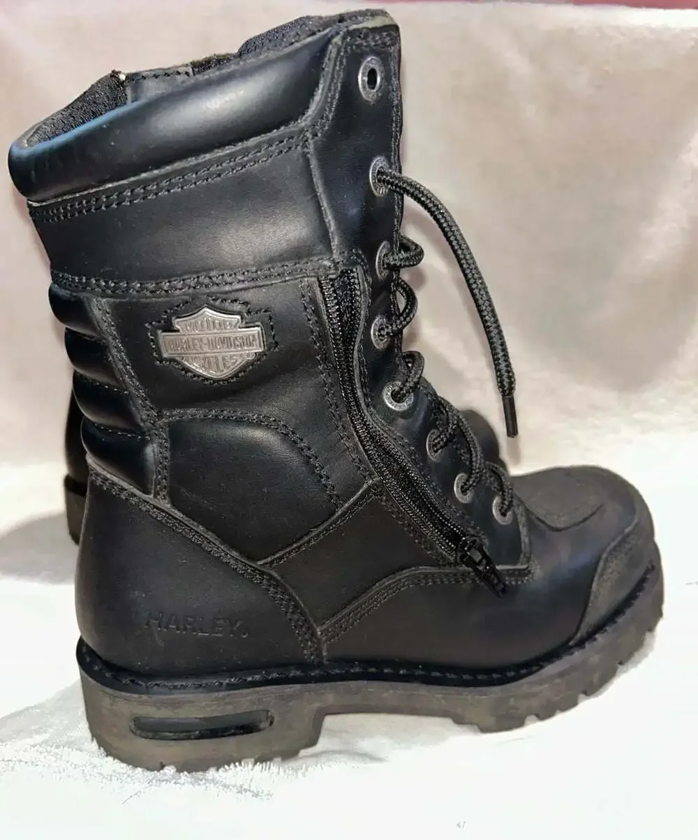 Harley-Davidson Men's Riddick Black Leather Motorcycle Boots Size 9M D98308